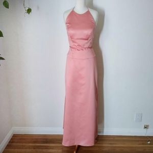 Alfred Angelo shrimp color Halter Formal Dress